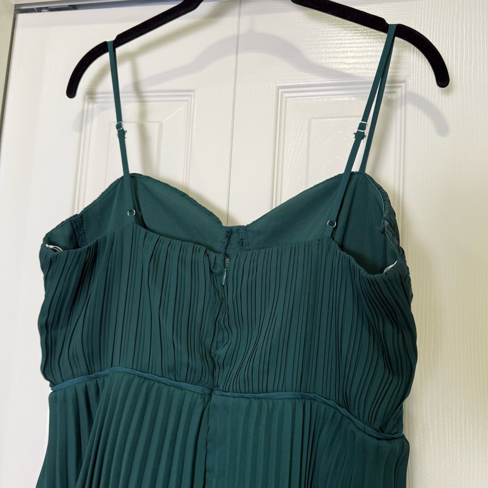 Lulu's Cascading Crush Emerald Tiered Bustier Midi Dress - Picture 12 of 15